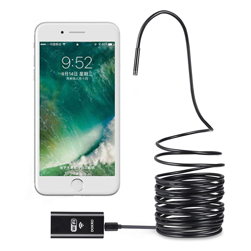 Endoscope sans fil 2,0 mégapixels HD WiFi Borescope Micro Interface caméra d'inspection étanche de serpent pour Android, iOS et Windows, iPhone, Samsung, tablette, Mac