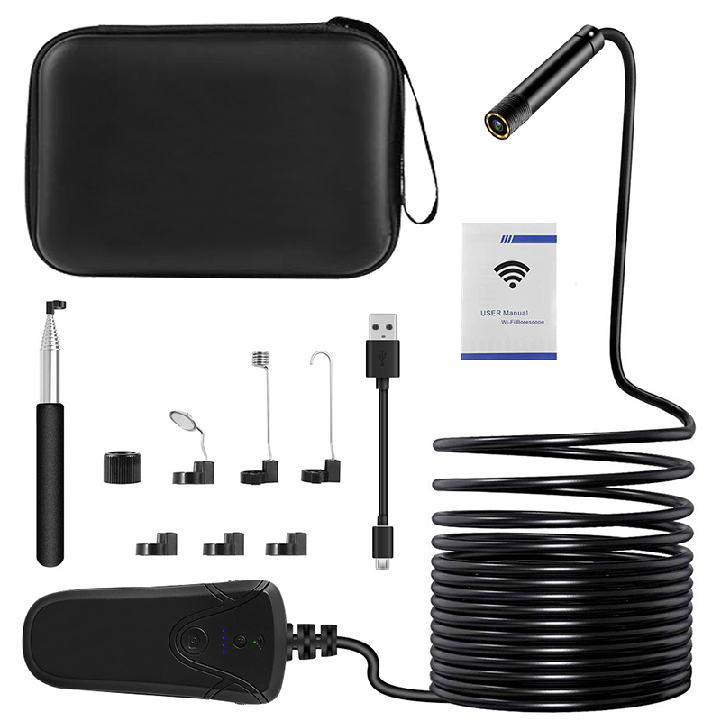 Endoscope sans fil 2,0 mégapixels HD WiFi Borescope caméra d'inspection étanche de serpent pour Android, iOS et Windows, iPhone, Samsung, tablette, Mac